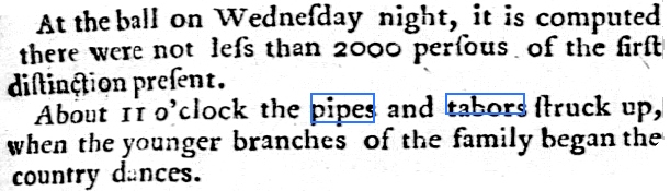 1761 ball newspaper report