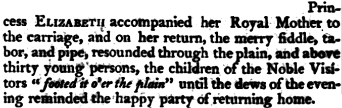 1808 newspaper report on royal fete